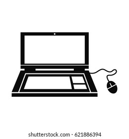 Computer and mouse icon vector