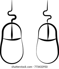 Computer Mouse Icon Vector Art Illustration