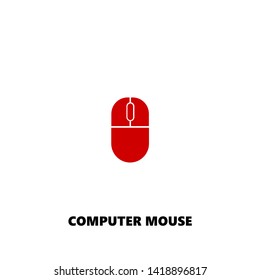 computer mouse icon. computer mouse vector design. sign design. red color