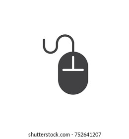 Computer mouse icon vector, filled flat sign, solid pictogram isolated on white. Symbol, logo illustration.