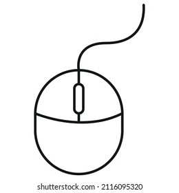 Computer mouse icon. Vector graphics, contour.