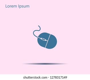 Computer mouse icon, vector illustration. Flat design style