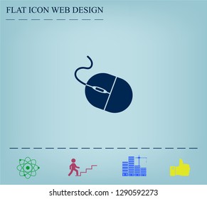 Computer mouse icon, vector illustration. Flat design style