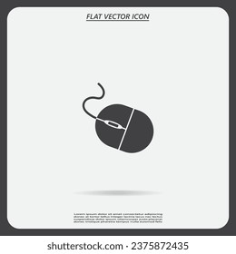 Computer mouse icon, vector illustration. Flat design style
