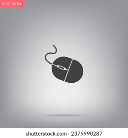 Computer mouse icon, vector illustration. Flat design style