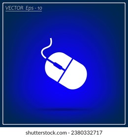 Computer mouse icon, vector illustration. Flat design style
