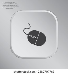 Computer mouse icon, vector illustration. Flat design style