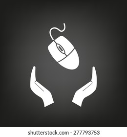 Computer mouse icon, vector illustration. Flat design style