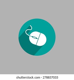 Computer mouse icon, vector illustration. Flat design style