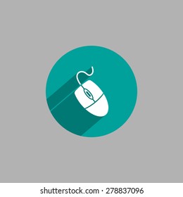 Computer mouse icon, vector illustration. Flat design style