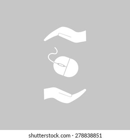 Computer mouse icon, vector illustration. Flat design style