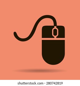 Computer mouse icon, vector illustration