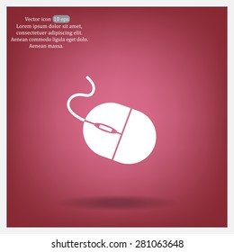 Computer mouse icon, vector illustration. Flat design style