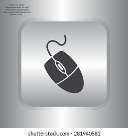 Computer mouse icon, vector illustration. Flat design style