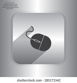 Computer mouse icon, vector illustration. Flat design style