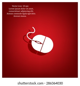 Computer mouse icon, vector illustration. Flat design style
