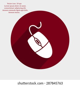 Computer mouse icon, vector illustration. Flat design style
