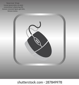 Computer mouse icon, vector illustration. Flat design style