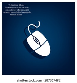 Computer mouse icon, vector illustration. Flat design style