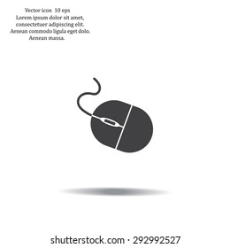 Computer mouse icon, vector illustration. Flat design style