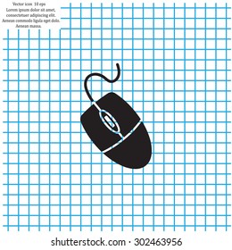Computer mouse icon, vector illustration. Flat design style
