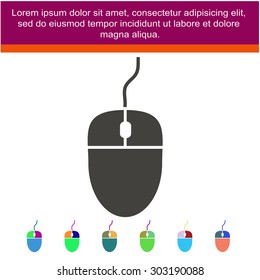 Computer mouse icon, vector illustration