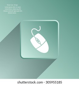 Computer mouse icon, vector illustration. Flat design style