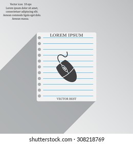 Computer mouse icon, vector illustration. Flat design style