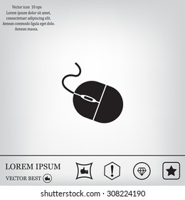 Computer mouse icon, vector illustration. Flat design style