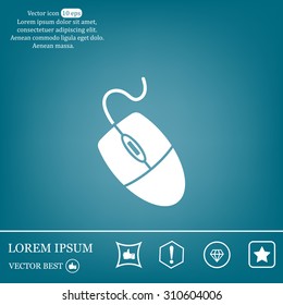 Computer mouse icon, vector illustration. Flat design style