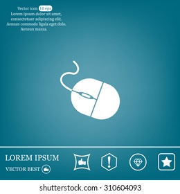 Computer mouse icon, vector illustration. Flat design style