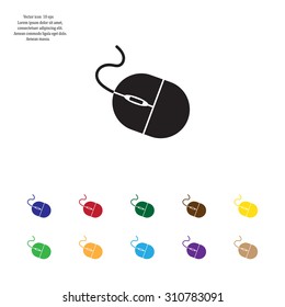 Computer mouse icon, vector illustration. Flat design style
