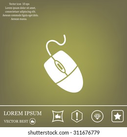 Computer mouse icon, vector illustration. Flat design style