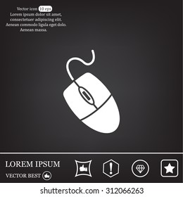 Computer mouse icon, vector illustration. Flat design style