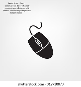 Computer mouse icon, vector illustration. Flat design style