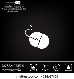 Computer mouse icon, vector illustration. Flat design style