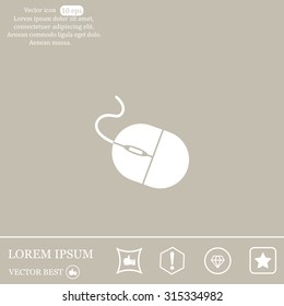 Computer mouse icon, vector illustration. Flat design style