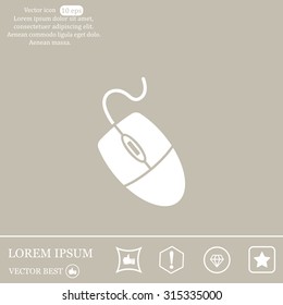 Computer mouse icon, vector illustration. Flat design style