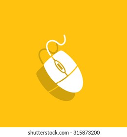 Computer mouse icon, vector illustration. Flat design style