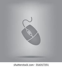 Computer mouse icon, vector illustration. Flat design style