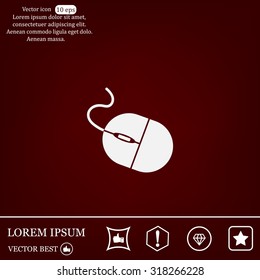 Computer mouse icon, vector illustration. Flat design style