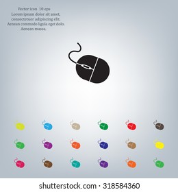 Computer mouse icon, vector illustration. Flat design style