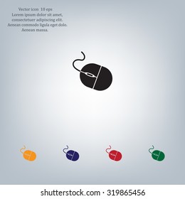 Computer mouse icon, vector illustration. Flat design style