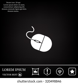 Computer mouse icon, vector illustration. Flat design style