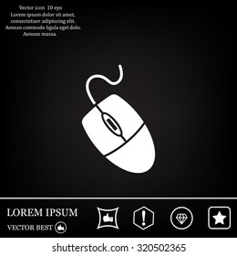 Computer mouse icon, vector illustration. Flat design style