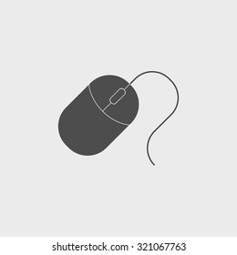 Computer mouse icon, vector illustration. Flat design style