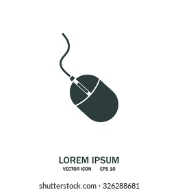 Computer mouse icon, vector illustration. Flat design style