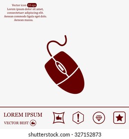 Computer mouse icon, vector illustration. Flat design style