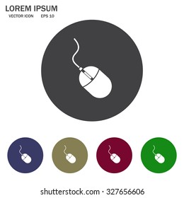 Computer mouse icon, vector illustration. Flat design style