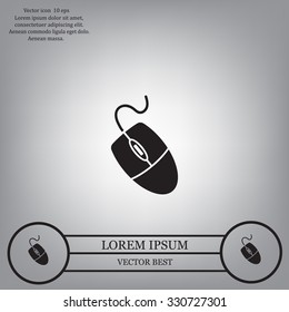 Computer mouse icon, vector illustration. Flat design style